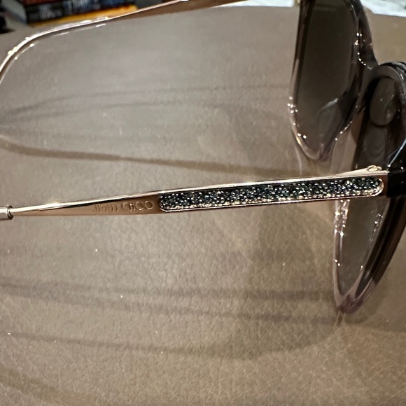 NWOT: Jimmy Choo Sunglasses in Cream Textured Case